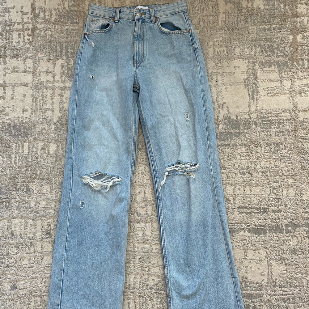 Zara Straight Leg Flair Jeans